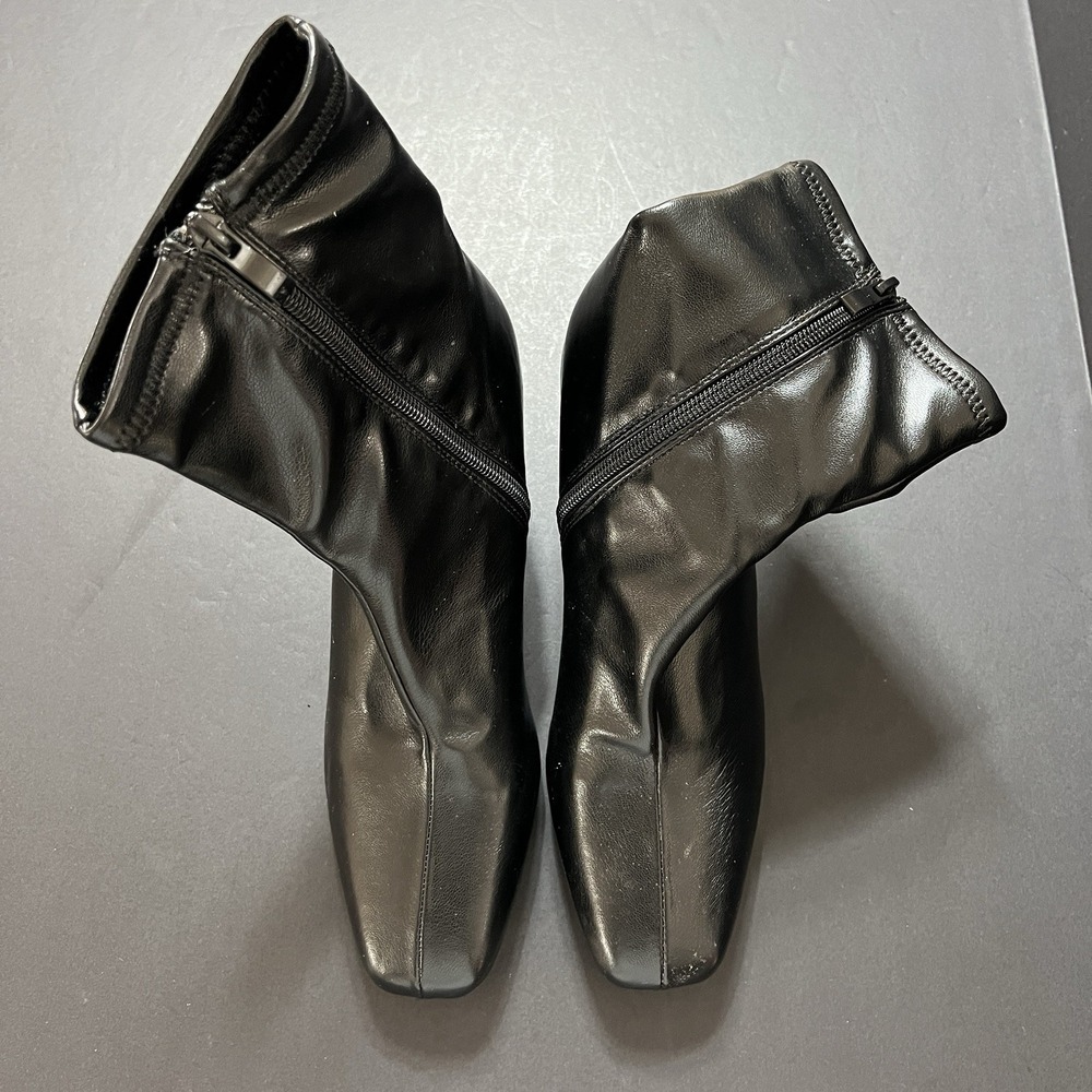 Forever Women's Ankle Go Go Boots Black Size 8.5 Boho Grunge Biker - Picture 4 of 6